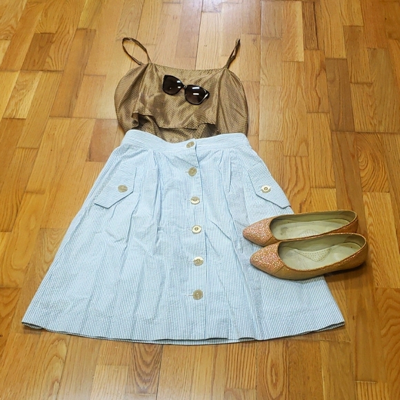 United Bamboo Dresses & Skirts - EUC United Bamboo Seersucker Skirt Sz4